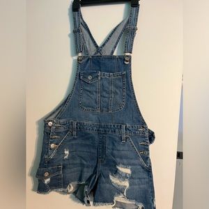 Blue jeans short overalls. New without tags.